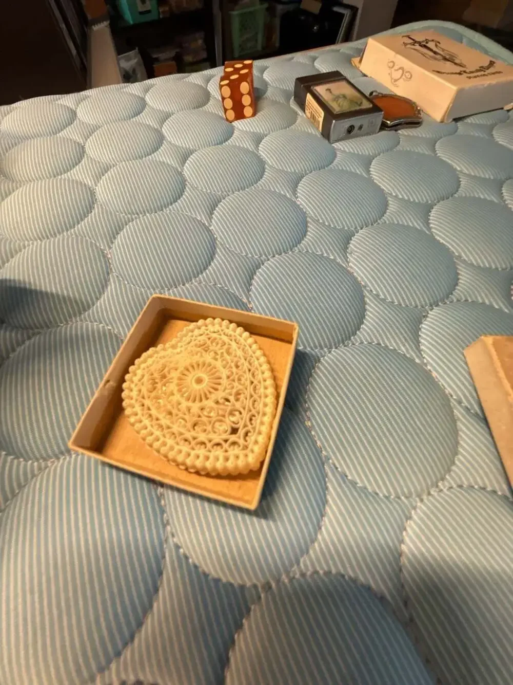 Vintage Kay's Jewelers Heart-Shaped Filigree Ring Box